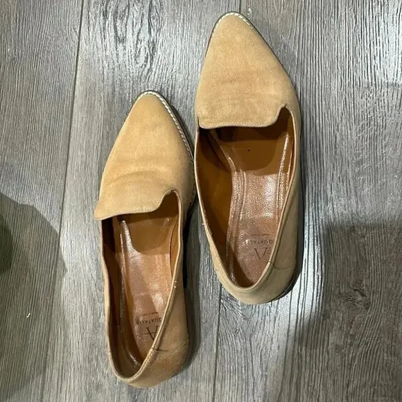 Aquatalia Golda Cream  Suede Loafers Weatherproof Women's Shoes size 5