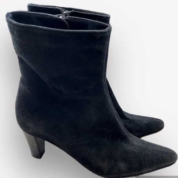 🍕Aquatalia Italian Suede Pointy-Toe Black Boots | Weatherproof leather | 8.5