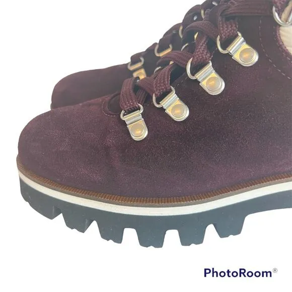 Aquatalia Morena Suede Lace Up Combat Boots Women 5.5