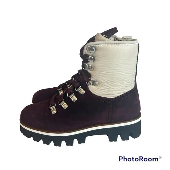 Aquatalia Morena Suede Lace Up Combat Boots Women 5.5