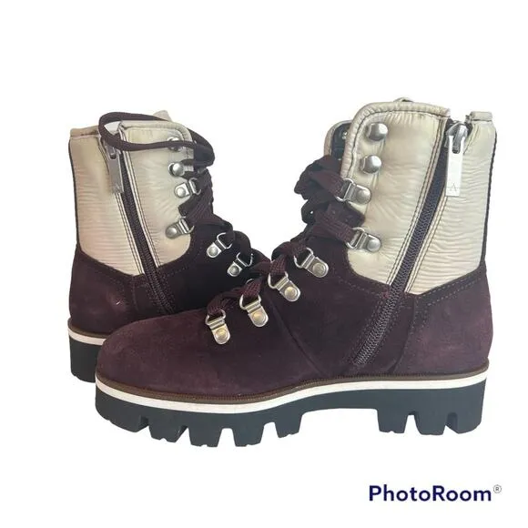 Aquatalia Morena Suede Lace Up Combat Boots Women 5.5