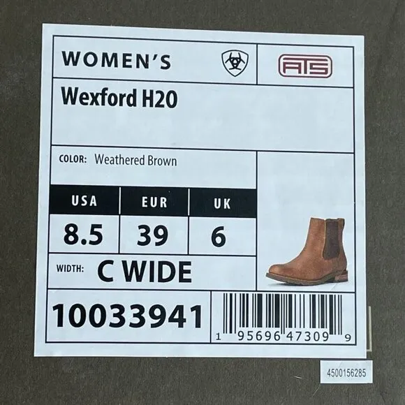 ARIAT BMVY9 Womens Wexford Waterproof Boot Weathered Brown 8.5 Wide NWB S032