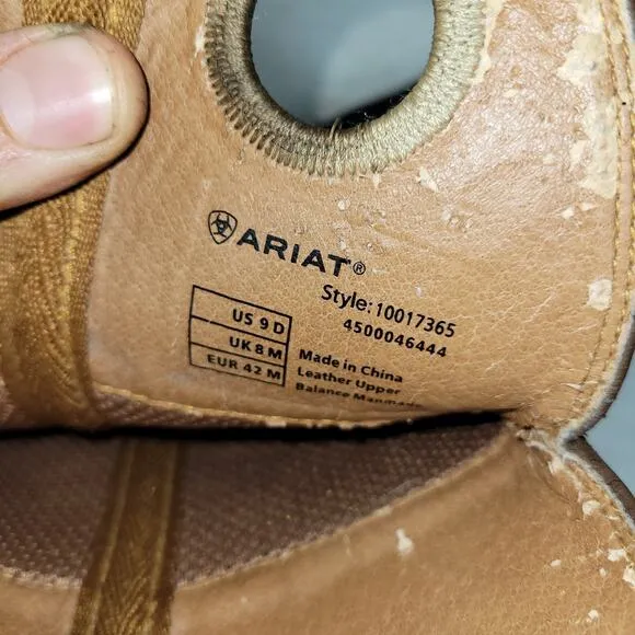 Ariat Boots Size 9 D Brown Leather Cowboy Workwear Shoes Boot 10017365 Western