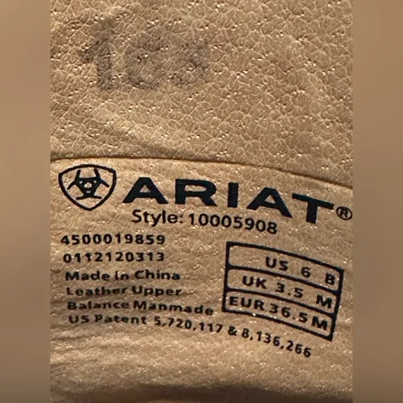 Ariat Brown Heeled Boots with Western Stitching 6B