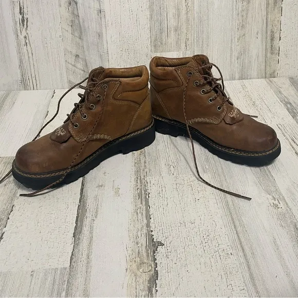 ARIAT Canyon Brown Lace Up Boots WesternWork Leather Embroidered Women size 7B