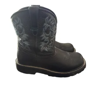 ARIAT Fatbaby Roper Boots Coastal Cowgirl Round Toe Women's Size  10C Black
