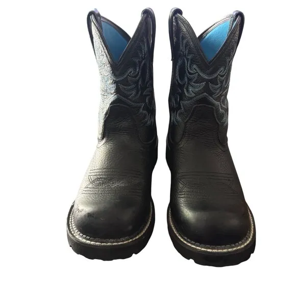 ARIAT Fatbaby Roper Boots Coastal Cowgirl Round Toe Women's Size  10C Black