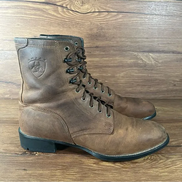 ARIAT Heritage Brown Leather Lace Up Boots Men’s Size 9.5 Western Shoes