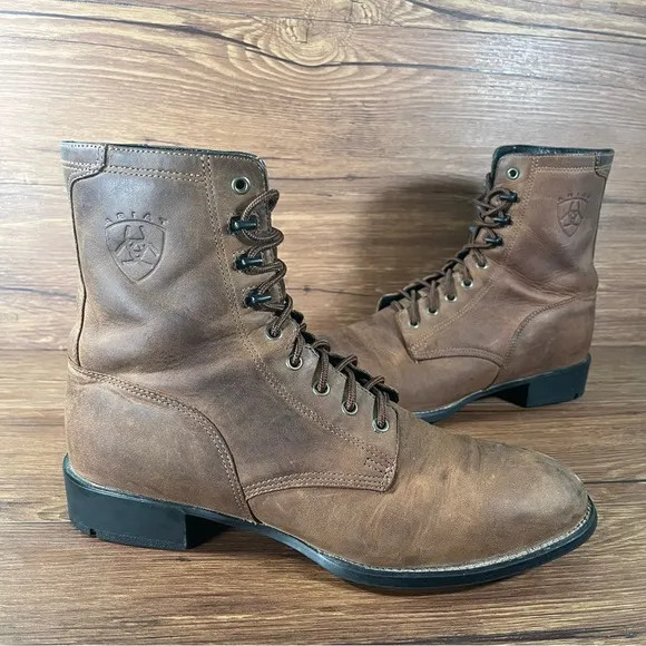ARIAT Heritage Brown Leather Lace Up Boots Men’s Size 9.5 Western Shoes