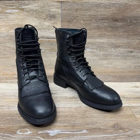 Ariat Heritage II 6&quot; Lace Up Black Leather Boots Men’s Size 7D