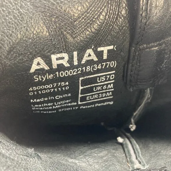 Ariat Heritage R Toe Western Boot Mens 7D Black