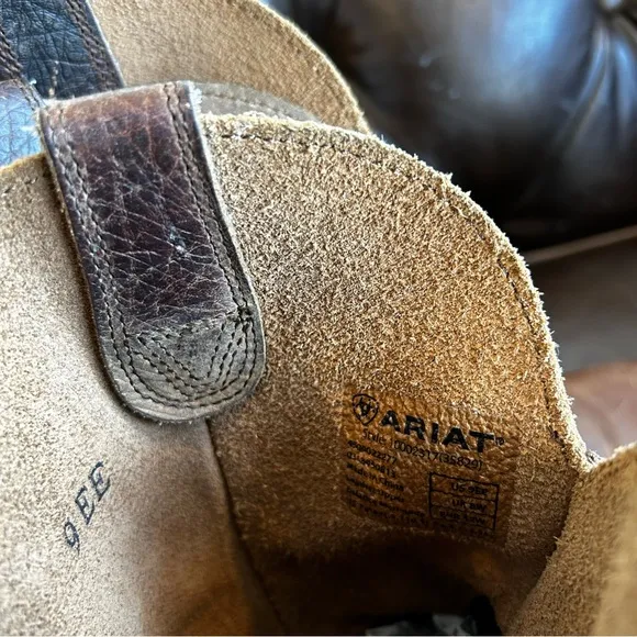 Ariat Men’s Brown Cowboy Boots Classic Western Style size 9EE