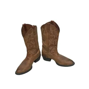 Ariat Men's Western Leather Cowboy Boots US 9.5D Embroidered Brown Style 34725 R
