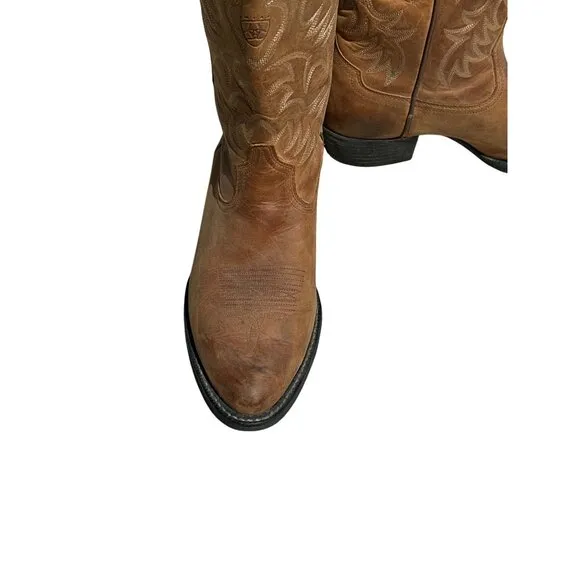 Ariat Men's Western Leather Cowboy Boots US 9.5D Embroidered Brown Style 34725 R