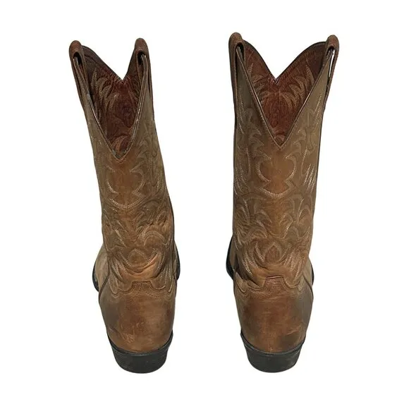 Ariat Men's Western Leather Cowboy Boots US 9.5D Embroidered Brown Style 34725 R