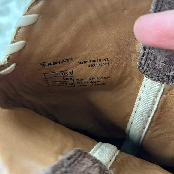 Ariat Pete Brown Grained Russet Kid's Boot Style 10015393 Size 3