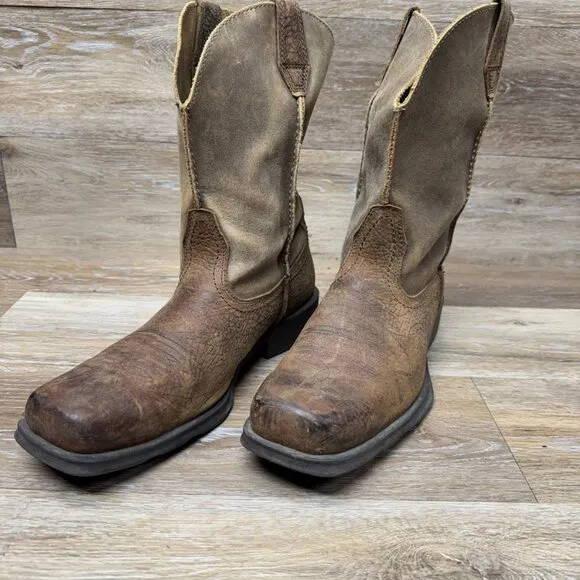 Ariat Rambler Rugged Brown Leather Western Boots Men's Size 11