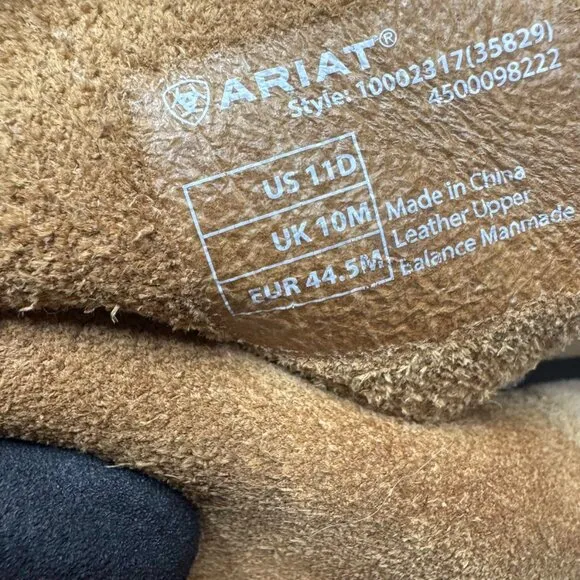 Ariat Rambler Rugged Brown Leather Western Boots Men's Size 11