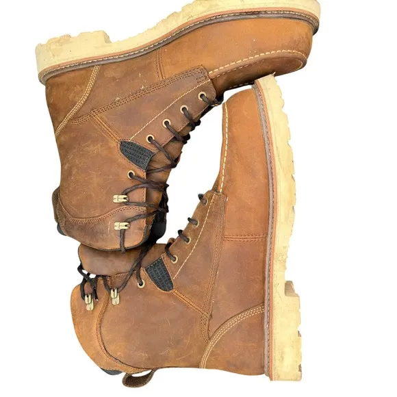 Ariat Rebar Lift H2O 8&quot; Work Boots Composite Toe Waterproof EH Brown 14D Men's