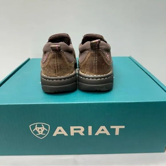Ariat traverse western brown leather loafers slip on shoes women's 7.5