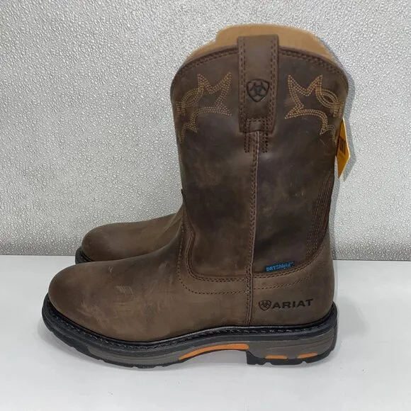Ariat WorkHog H2O Waterproof Work Boots – Men’s Size 9D – Oily Distressed Brown