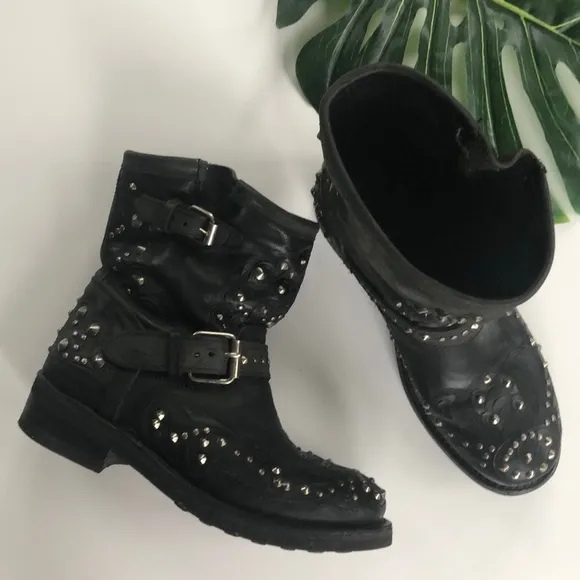 Ash Studded Belt Moto Boots