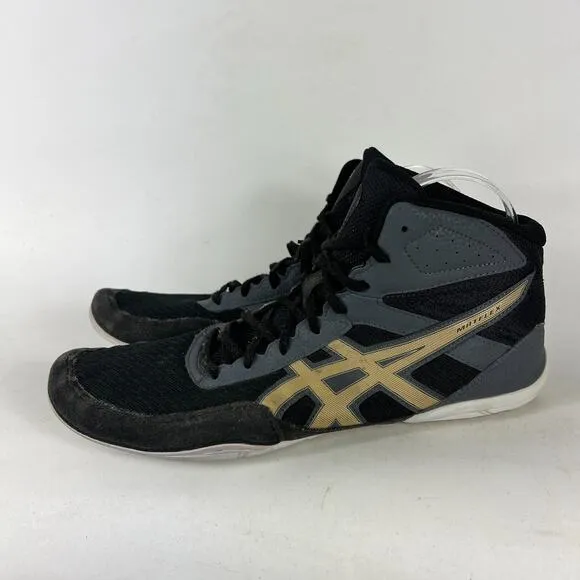 Asics Matflex 6 Wrestling Shoes Men's 12 Black Leather Comfort athletic Sneakers