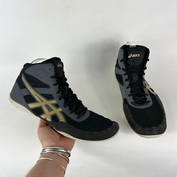 Asics Matflex 6 Wrestling Shoes Men's 12 Black Leather Comfort athletic Sneakers