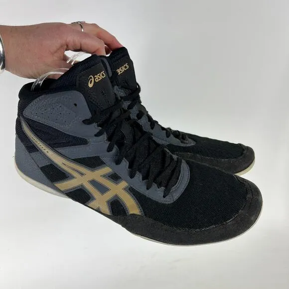 Asics Matflex 6 Wrestling Shoes Men's 12 Black Leather Comfort athletic Sneakers