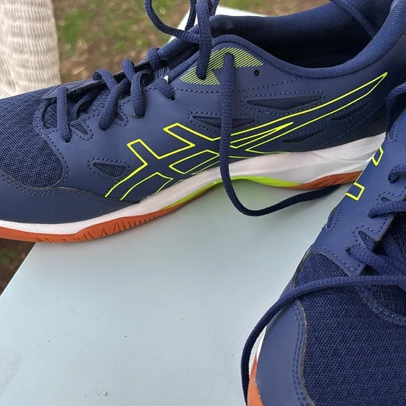 ASICS Men's Navy and Neon Green Shoes