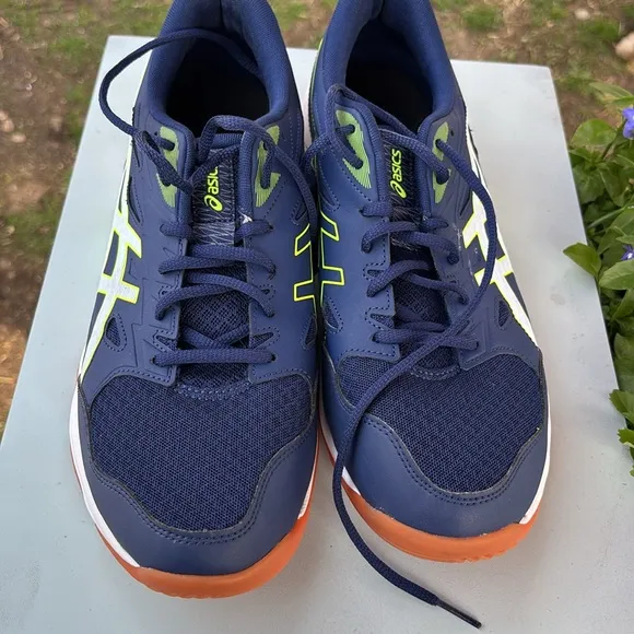 ASICS Men's Navy and Neon Green Shoes
