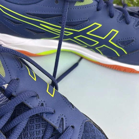 ASICS Men's Navy and Neon Green Shoes