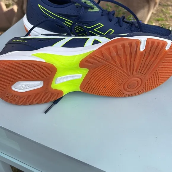 ASICS Men's Navy and Neon Green Shoes