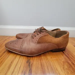 Asos Man Brown Cap Toe Oxford Dress Shoes Size 10