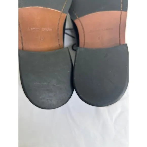 Aston Grey Collection Kindu black leather dress shoes men's size 9.5
