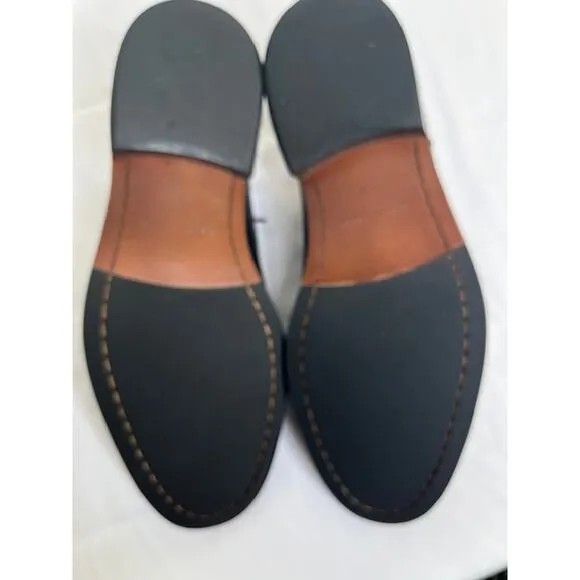 Aston Grey Collection Kindu black leather dress shoes men's size 9.5