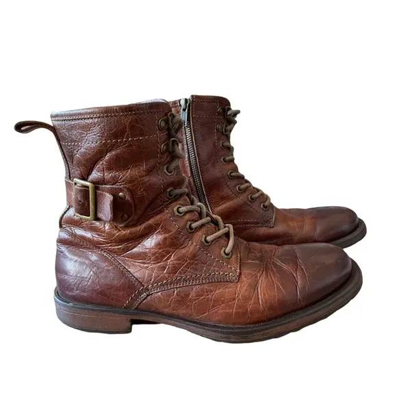 Aston Grey Rockcastle Distressed Brown Leather Boots Size 8