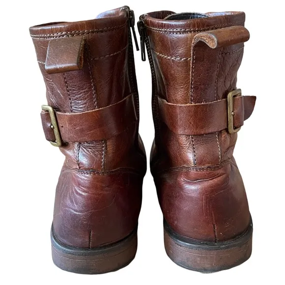 Aston Grey Rockcastle Distressed Brown Leather Boots Size 8
