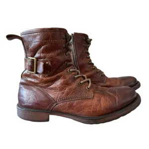 Aston Grey Rockcastle Distressed Brown Leather Boots Size 8