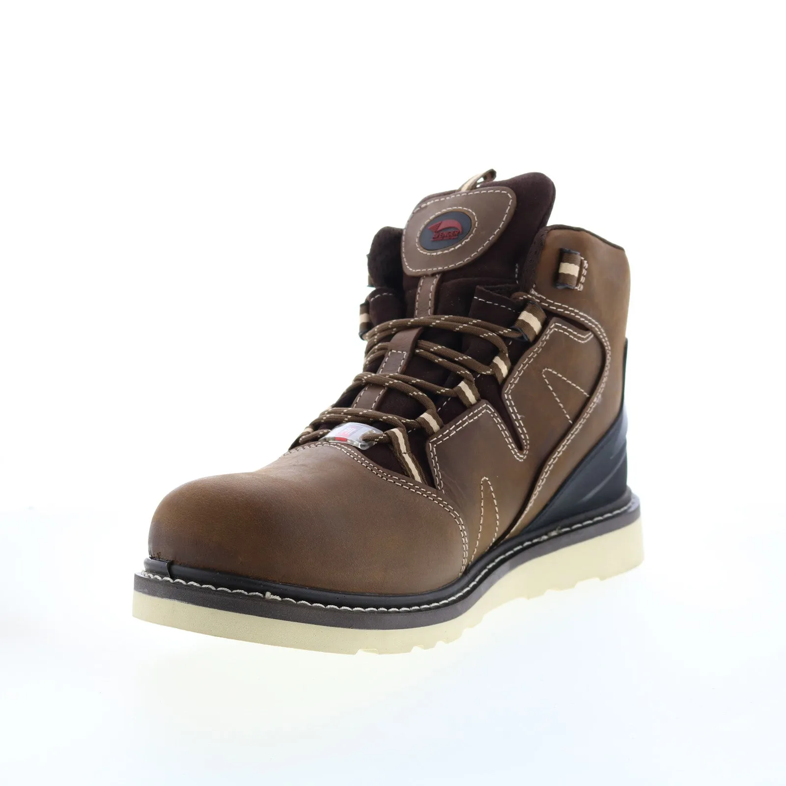 Avenger Wedge Soft Toe Electric Hazard PR WP 6" Mens Brown Wide Work Boots