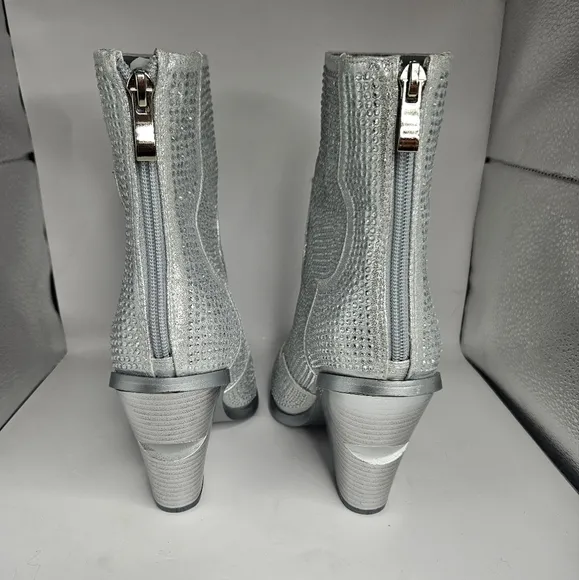 Azalea Wang Soulard Rhinestone Cowgirl Bootie SZ 9