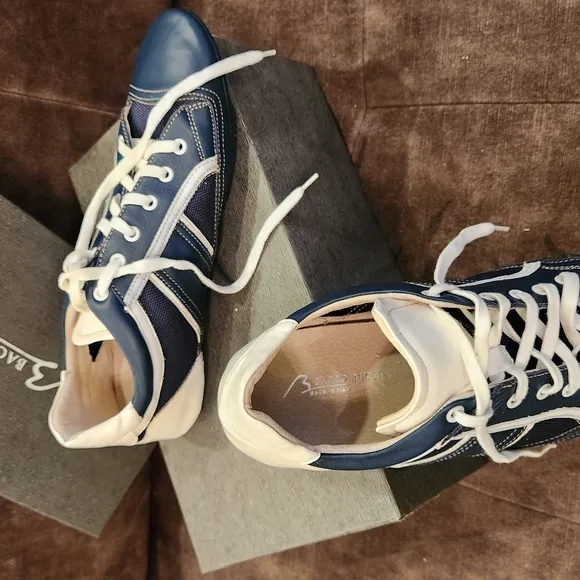 Bacco Bucci Blue/Navy and White Sneakers Sporty Casual Shoes