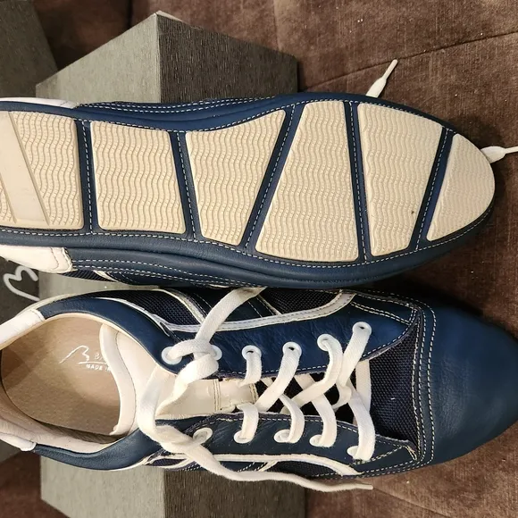 Bacco Bucci Blue/Navy and White Sneakers Sporty Casual Shoes