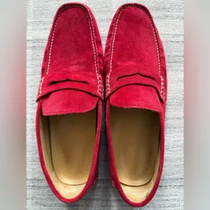 Bally Men's Red Suede Loafers