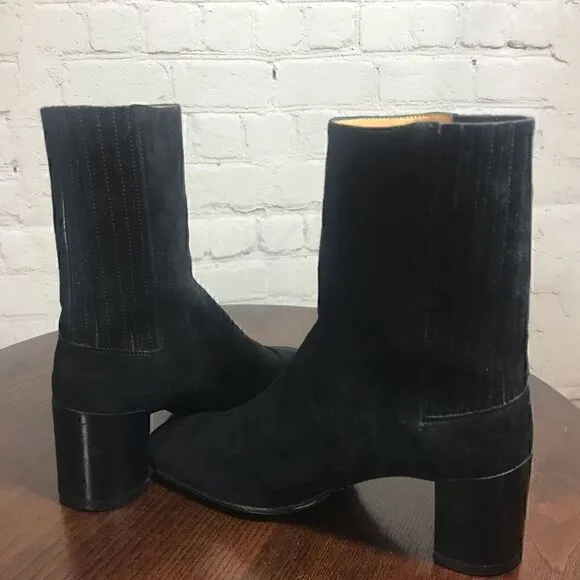 BALLY suede leather mid calf booties size 4.5 Euc