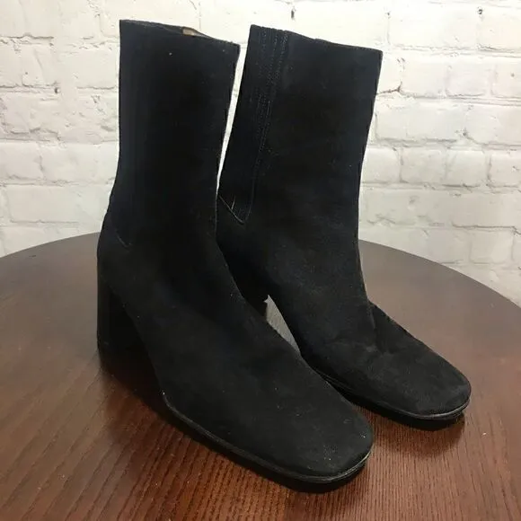 BALLY suede leather mid calf booties size 4.5 Euc