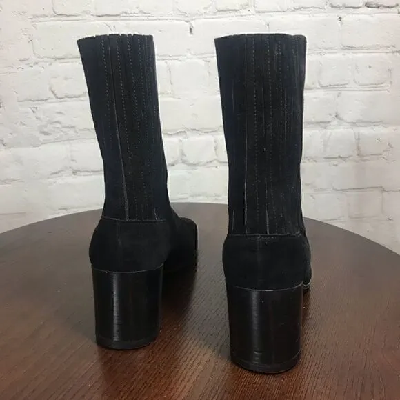 BALLY suede leather mid calf booties size 4.5 Euc