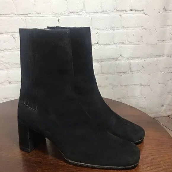BALLY suede leather mid calf booties size 4.5 Euc