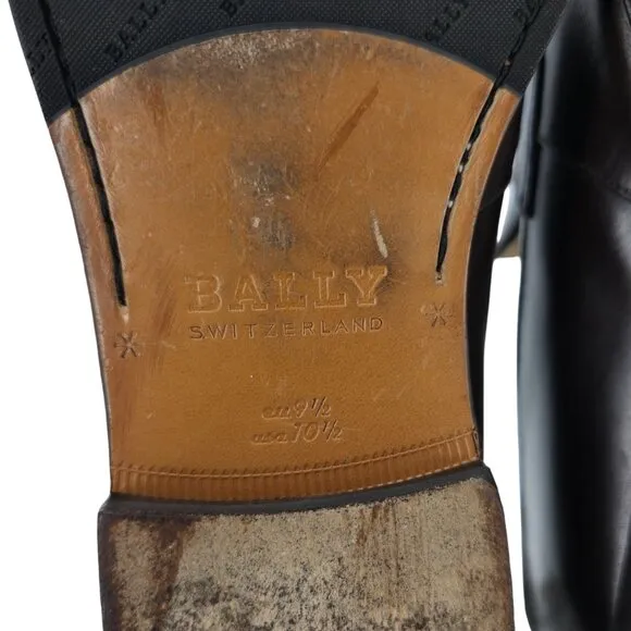 Bally Switzerland Webb Dark Brown Leather Penny Loafers Mens 10.5 Dress Shoes