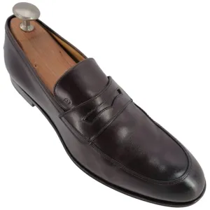 Bally Switzerland Webb Dark Brown Leather Penny Loafers Mens 10.5 Dress Shoes